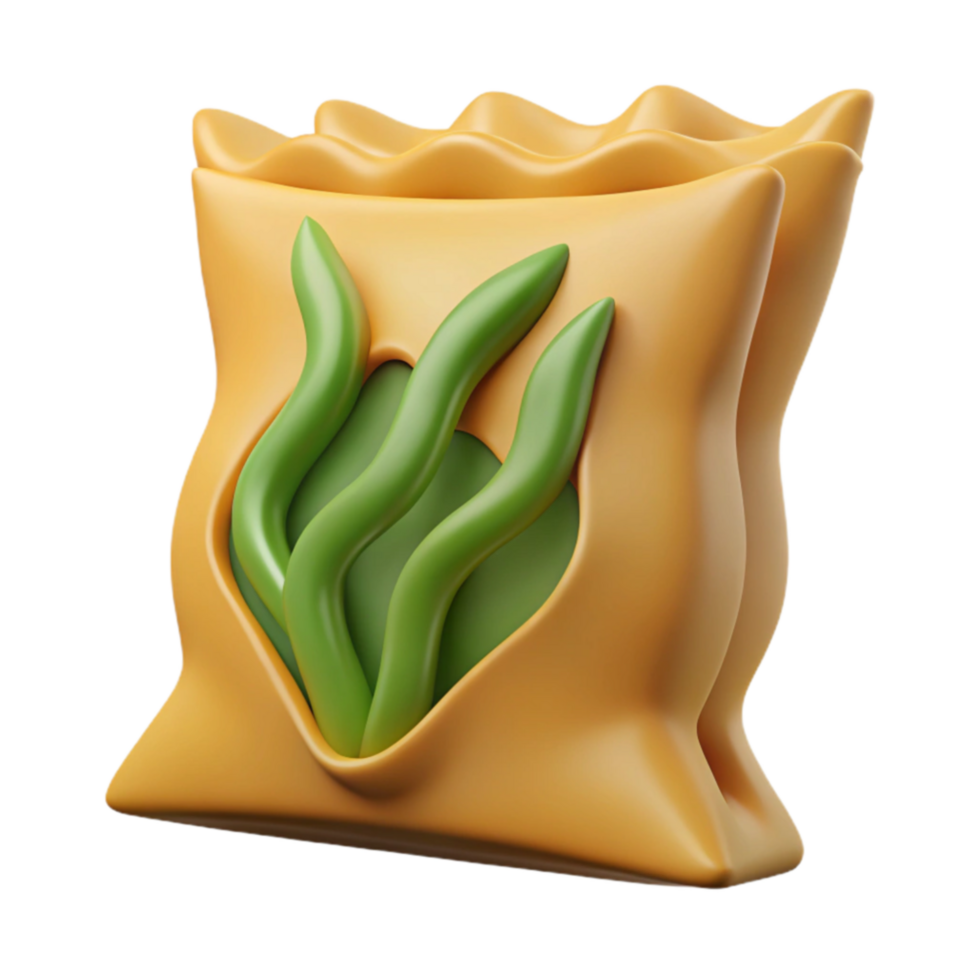 Seaweed Supplement Organic Packaging, 3D Render png
