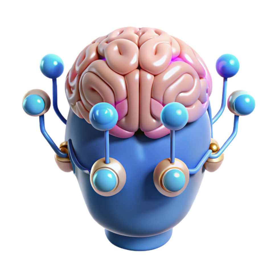 Artificial Brain Neural Network, Cognitive Function, 3D Model, AI, Intelligence, Cybernetics, Technology, Innovation, Futuristic, Digital png