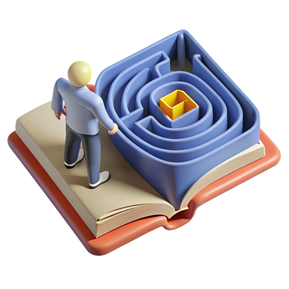 Navigating the Maze of Knowledge A 3D Puzzle png