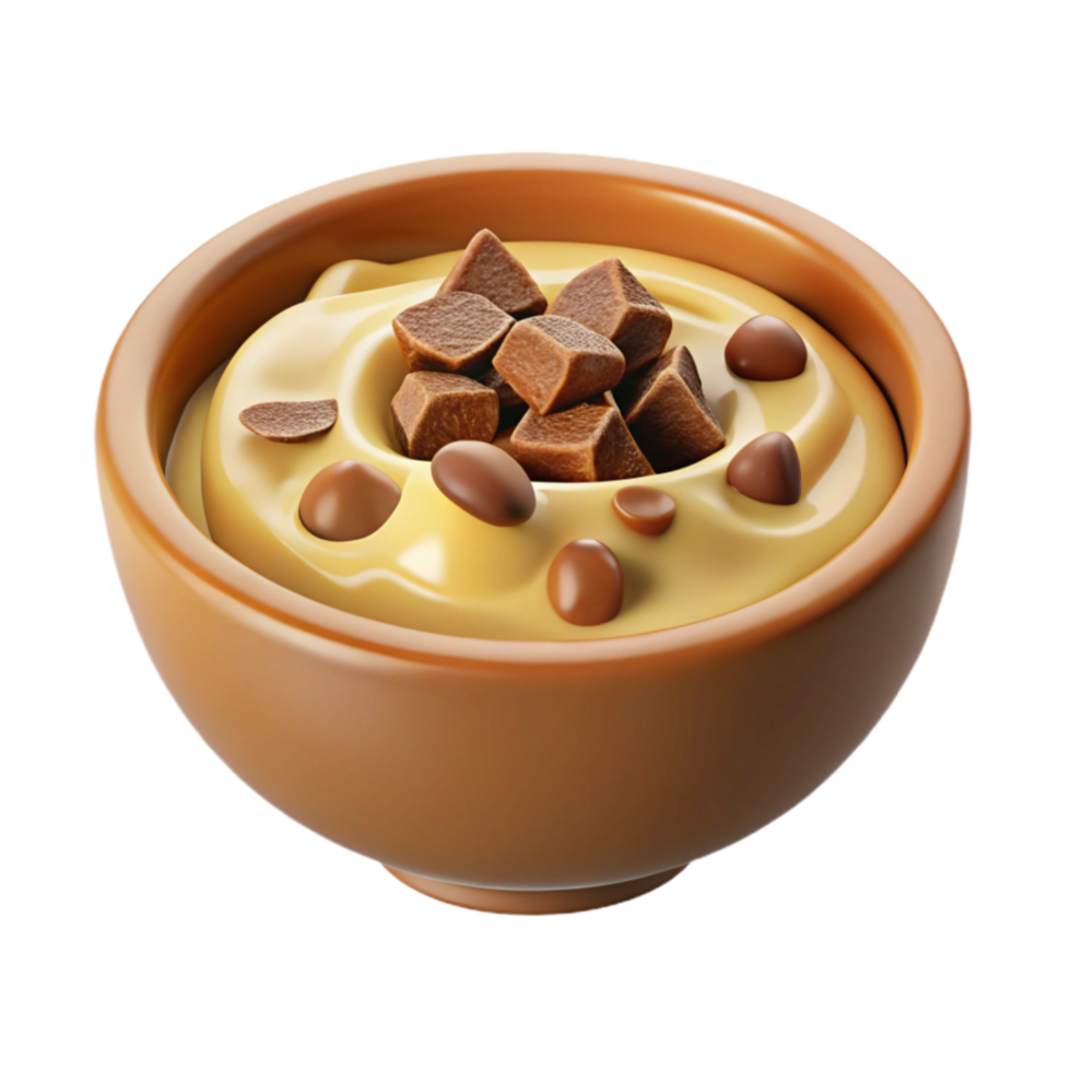 Creamy Dessert with Chocolate Cubes and Candies png