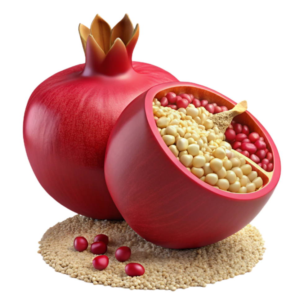 Pomegranate Internal Structure, Seeds, Arils, and Antioxidant Rich Fruit png