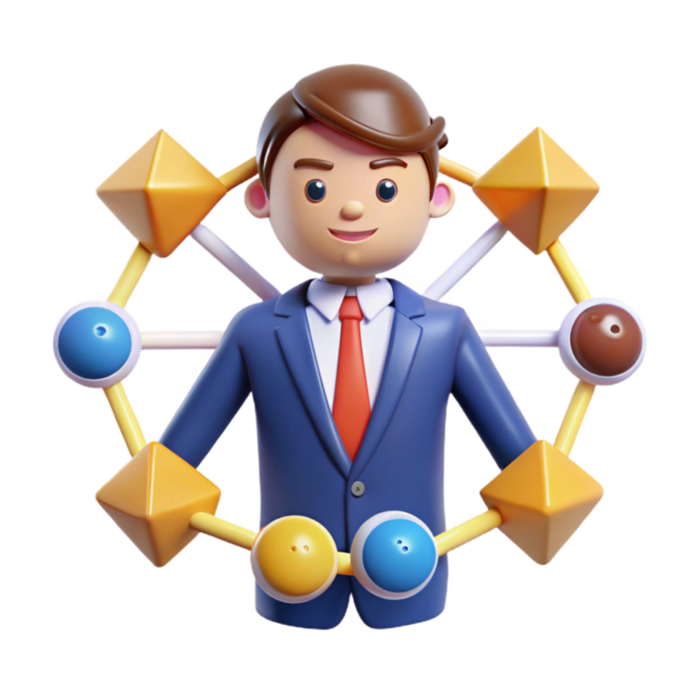 Networking Success A 3D Visual of Connection and Collaboration png