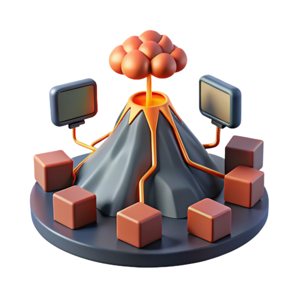 Data Center Disaster Recovery Volcanic Eruption Simulation png