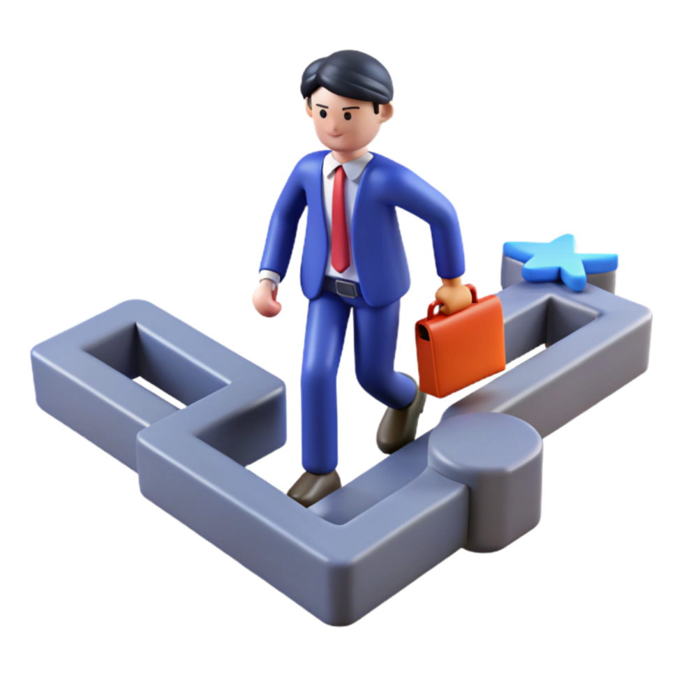 Navigating Career Paths A 3D Illustration of Professional Advancement png