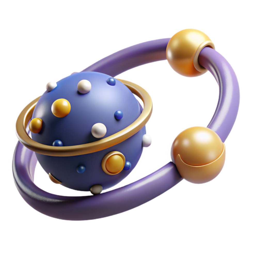 Abstract 3D Planet with Ring System png