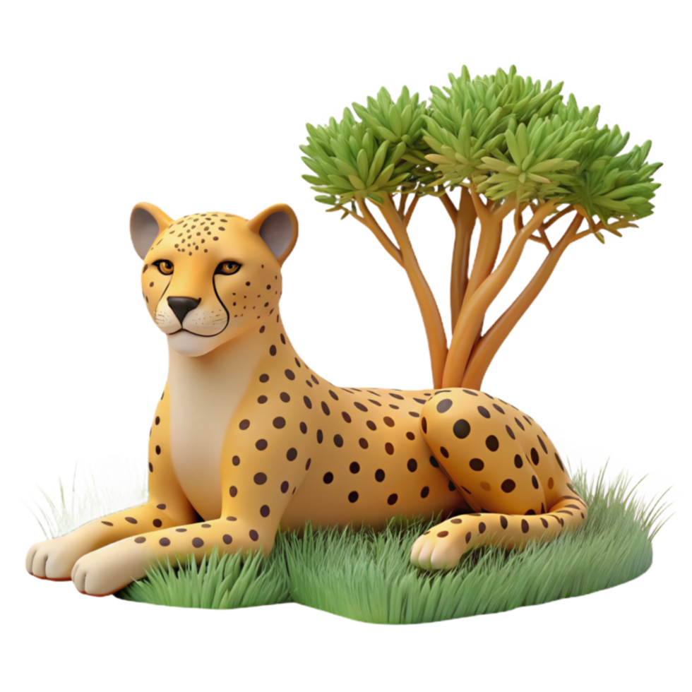 Cheetah in Grassland Habitat png