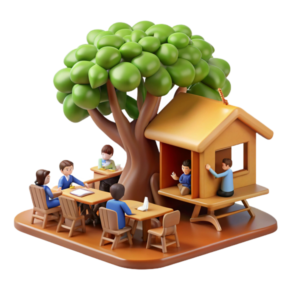 Kids Treehouse Learning Outdoor Classroom, Collaborative Study, Play Based Education png