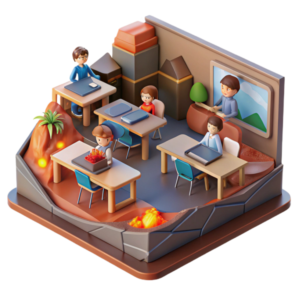 Classroom Design Innovative Learning Space with 3D Models png