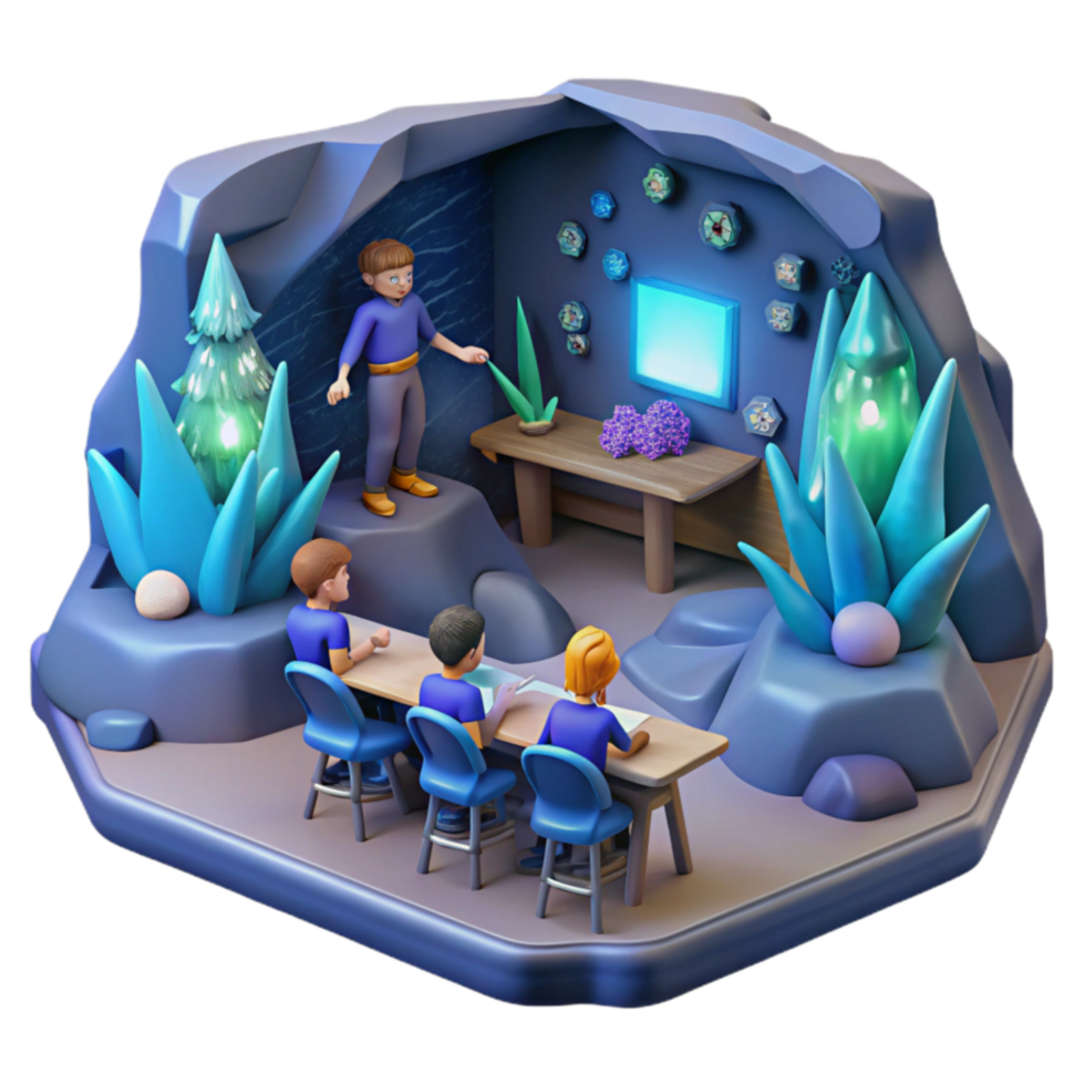 Interactive 3D Cave Classroom Engaging Learning Environment png