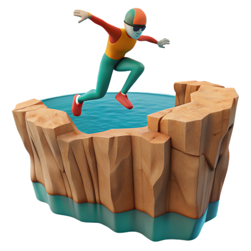Cliff Diving A 3D Cartoon Adventure png