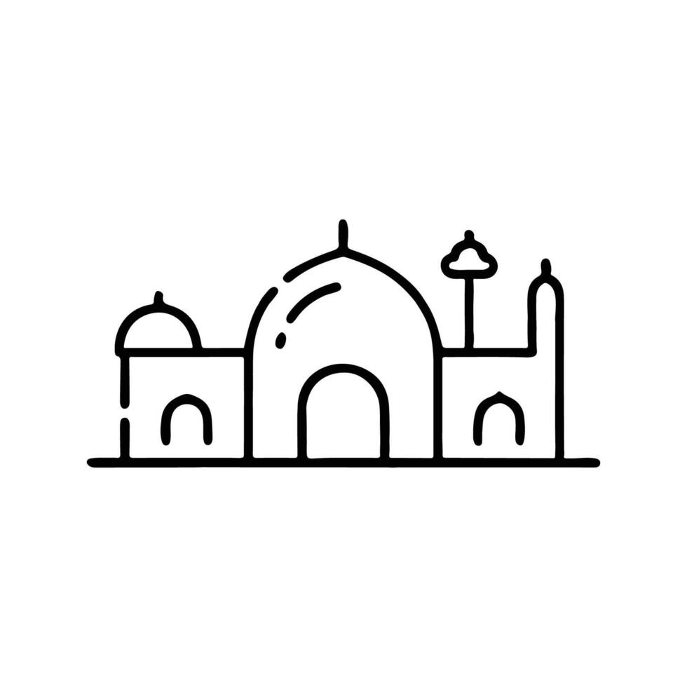 Islamic mosque icon makes with liner outline stock vector