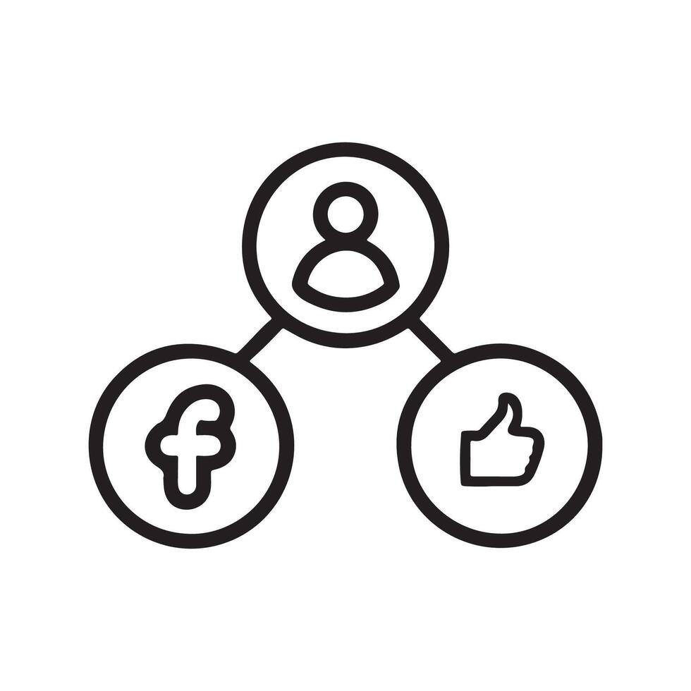 Social media networking connected icon vector