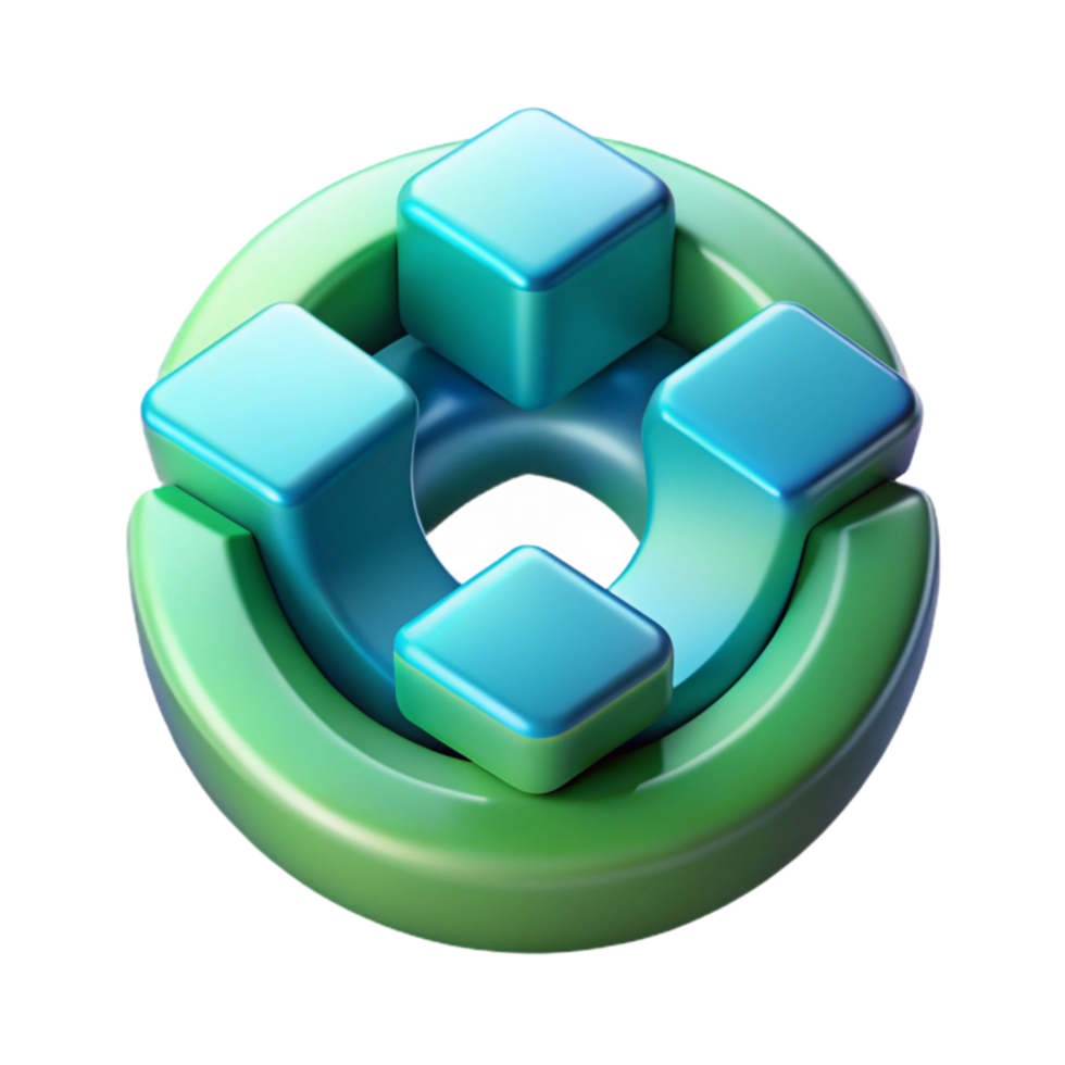 Interlocking Cubes Abstract 3D Design png