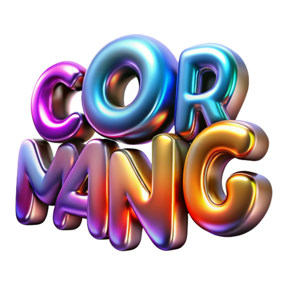 Vibrant 3D Colorful Text Effect Design, Rendering, and Graphics png