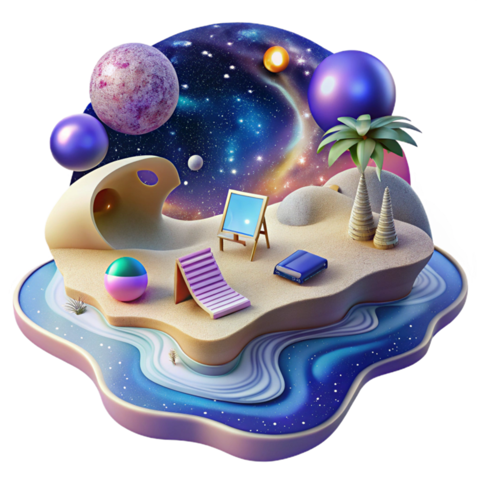 Cosmic Beach Relaxation Study, Creativity, and Serenity png