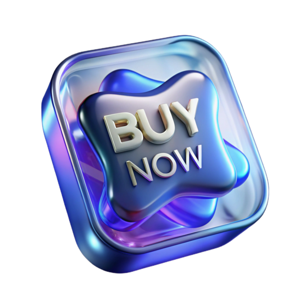 3D Buy Now Button Glossy, Modern eCommerce Design png