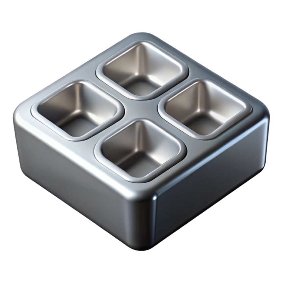 Four Compartment Metal Dish Versatile Serving Tray png