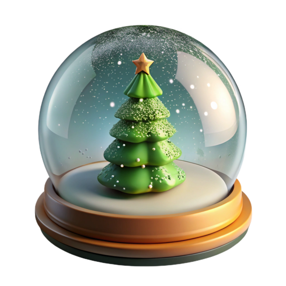 Winter Holiday Snow Globe with Christmas Tree png