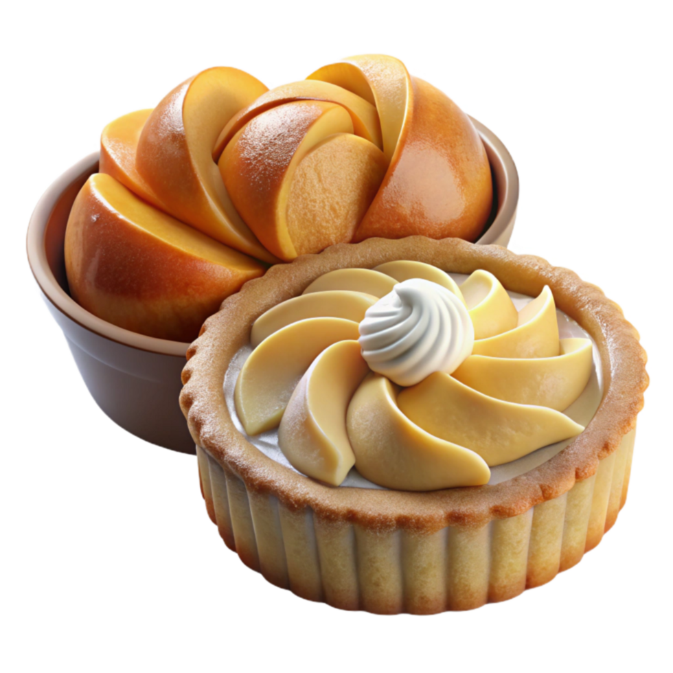 Peach Tart with Whipped Cream A Delicious Dessert png