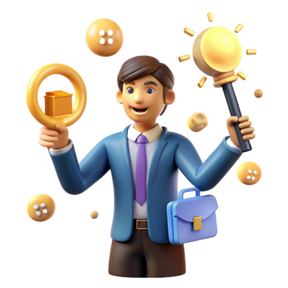 Businessman Success Achieving Goals with Strategy and Innovation png