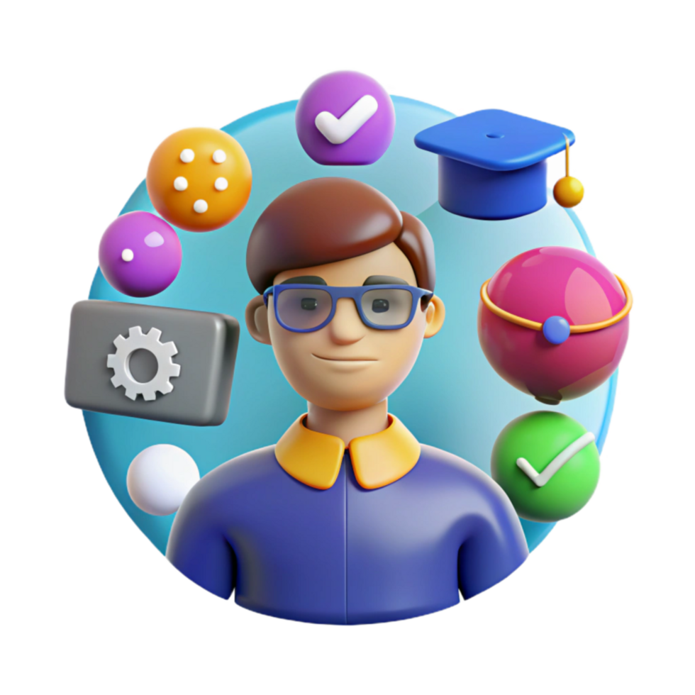 3D Avatar Student, Learning, Progress, Education, Success, Achievement, Skills, Knowledge, Goals, Graduation png