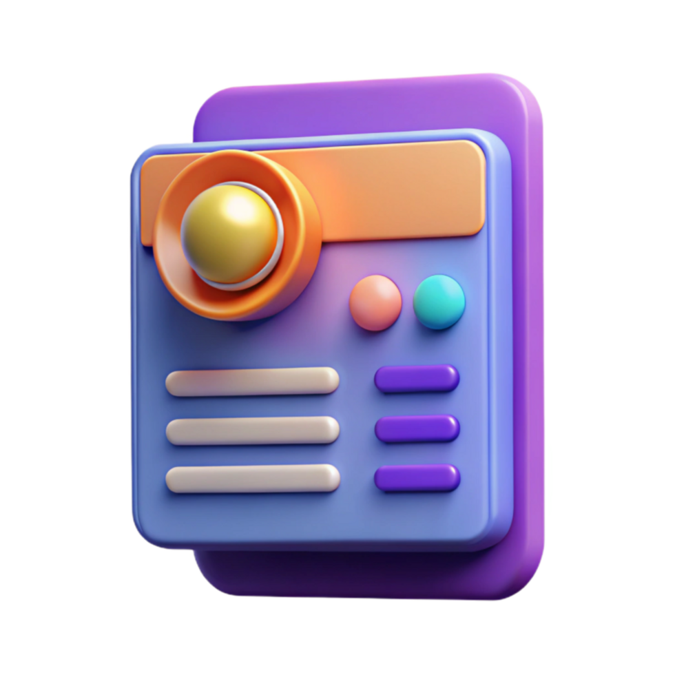 3D Colorful Interface Design App UI Kit png