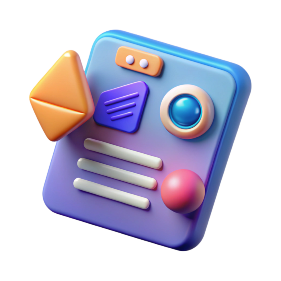 3D Colorful App Interface Design Elements png