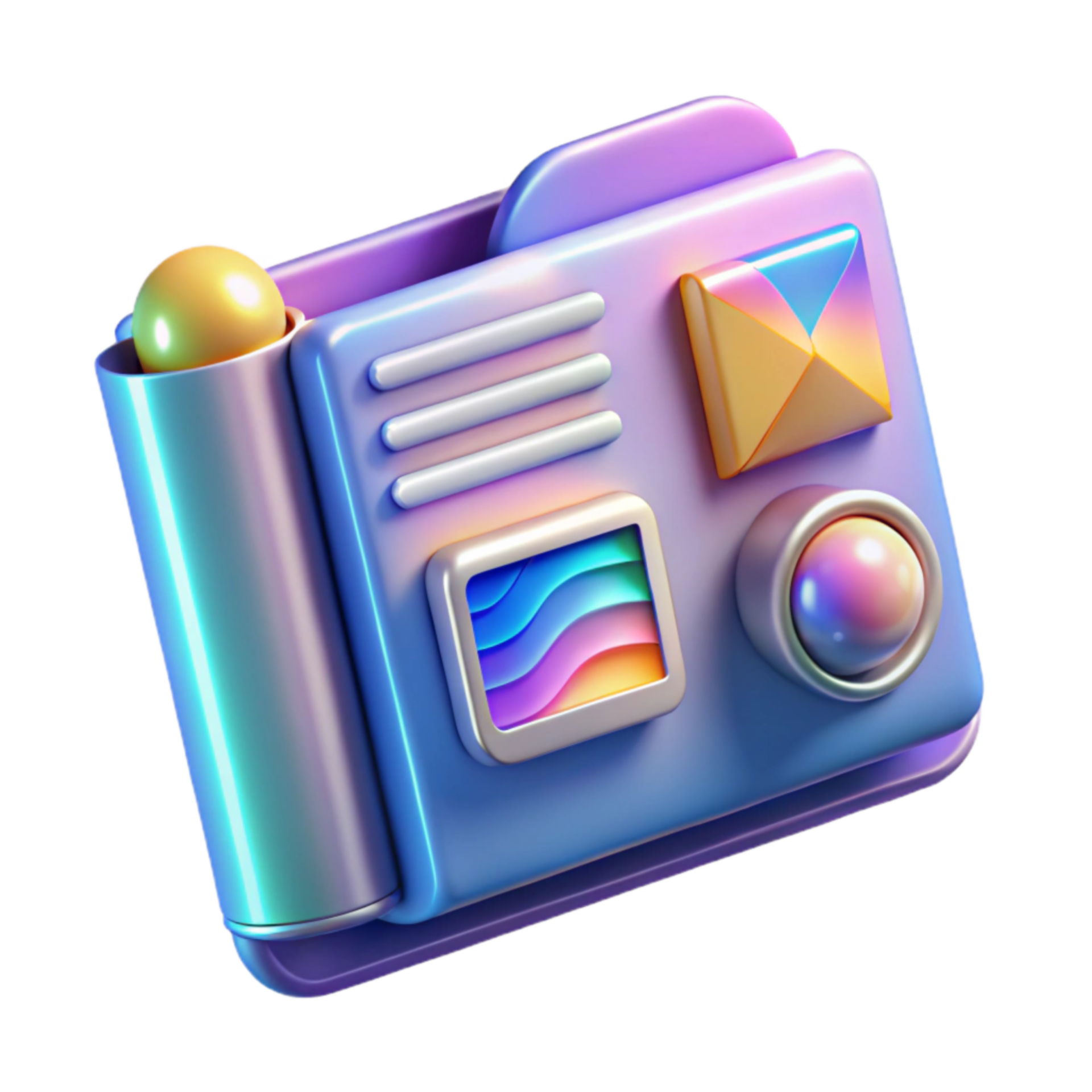 3D Render of Colorful Data File Icon 54586750 PNG