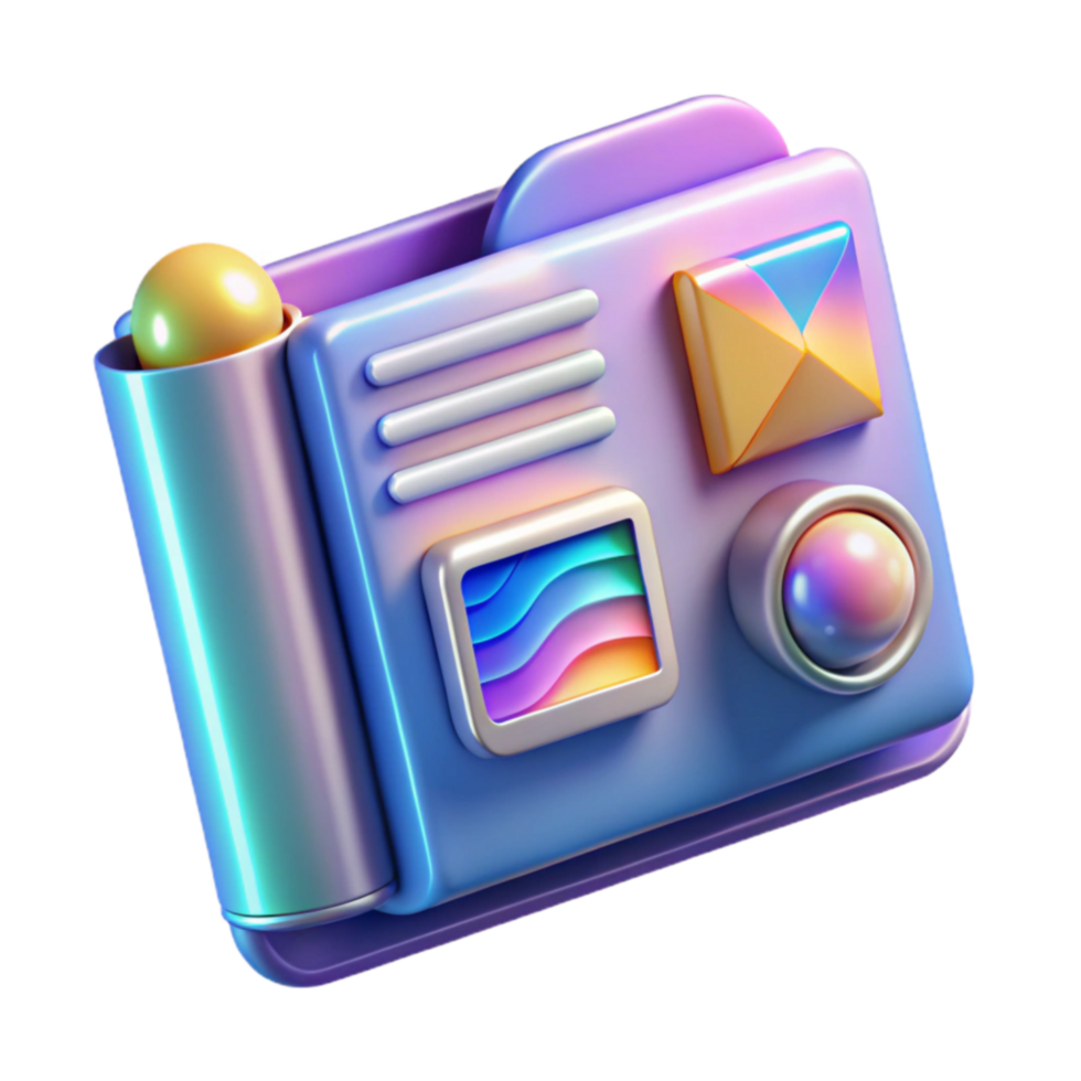 3D Render of Colorful Data File Icon png