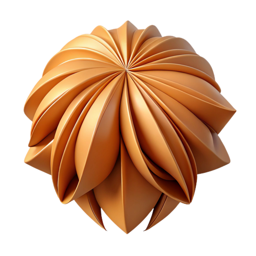Abstract Orange 3D Folded Geometric Shape png