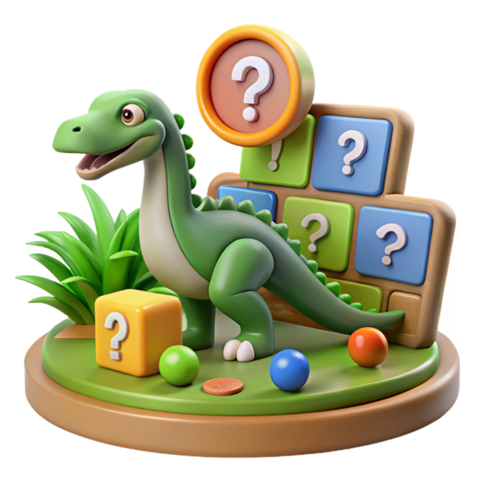 Dinosaur Puzzle Game Fun 3D Question Mark Adventure png