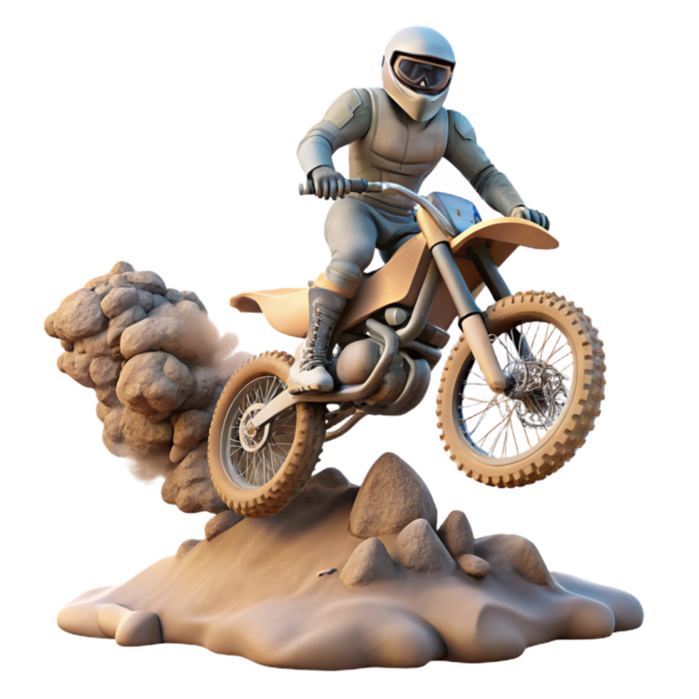 Motocross Rider Soaring Over Rocks png