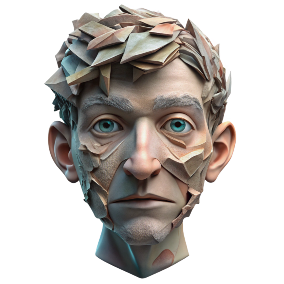 Fragmented Face A 3D Digital Sculpture png