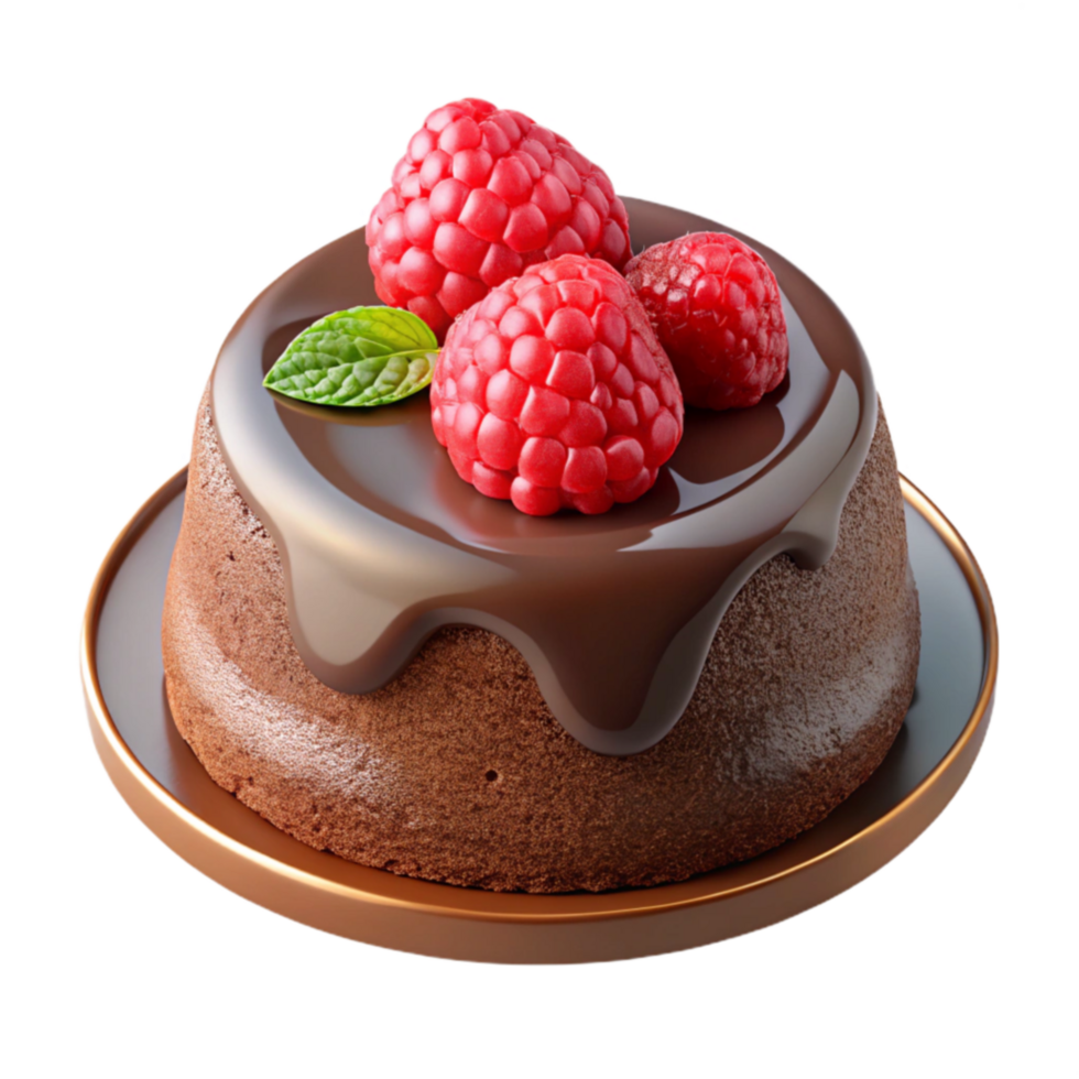 Chocolate Cake with Raspberries A Delicious Dessert png