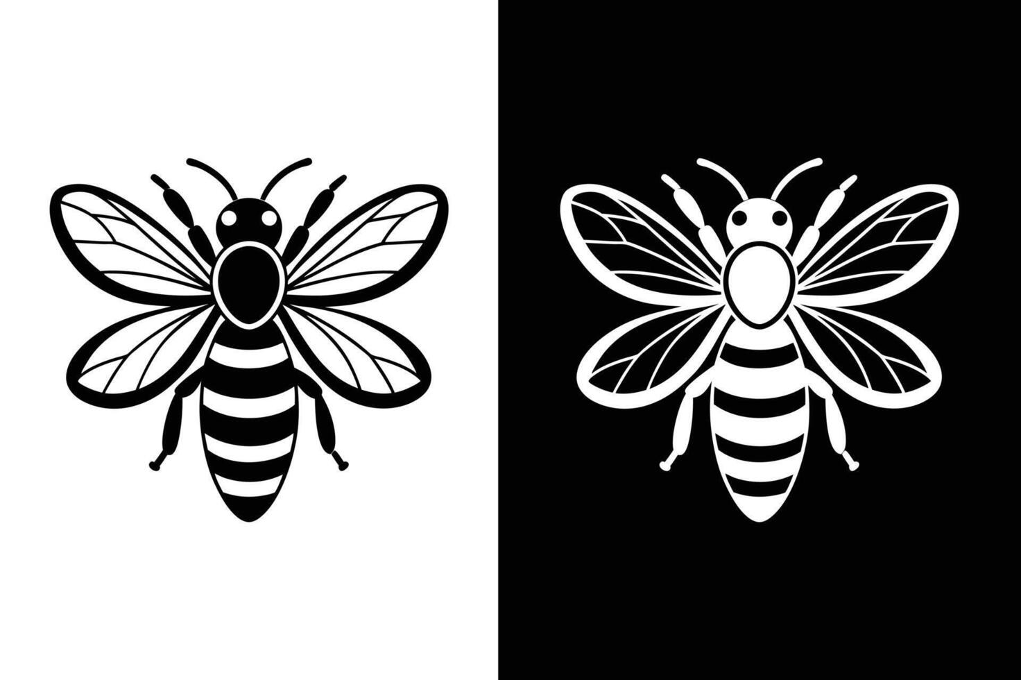 Bee black icon silhouette illustration. Honey bee icon black background. vector