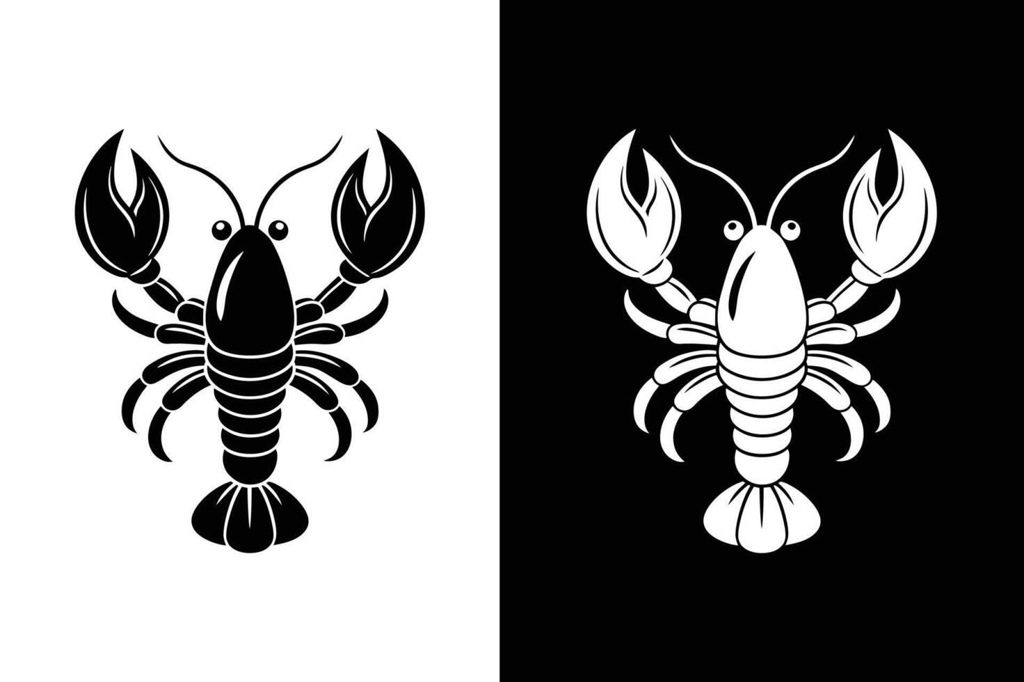 Sea lobster icon simple style. Crawfish icon template. Lobster symbol sign black white vector