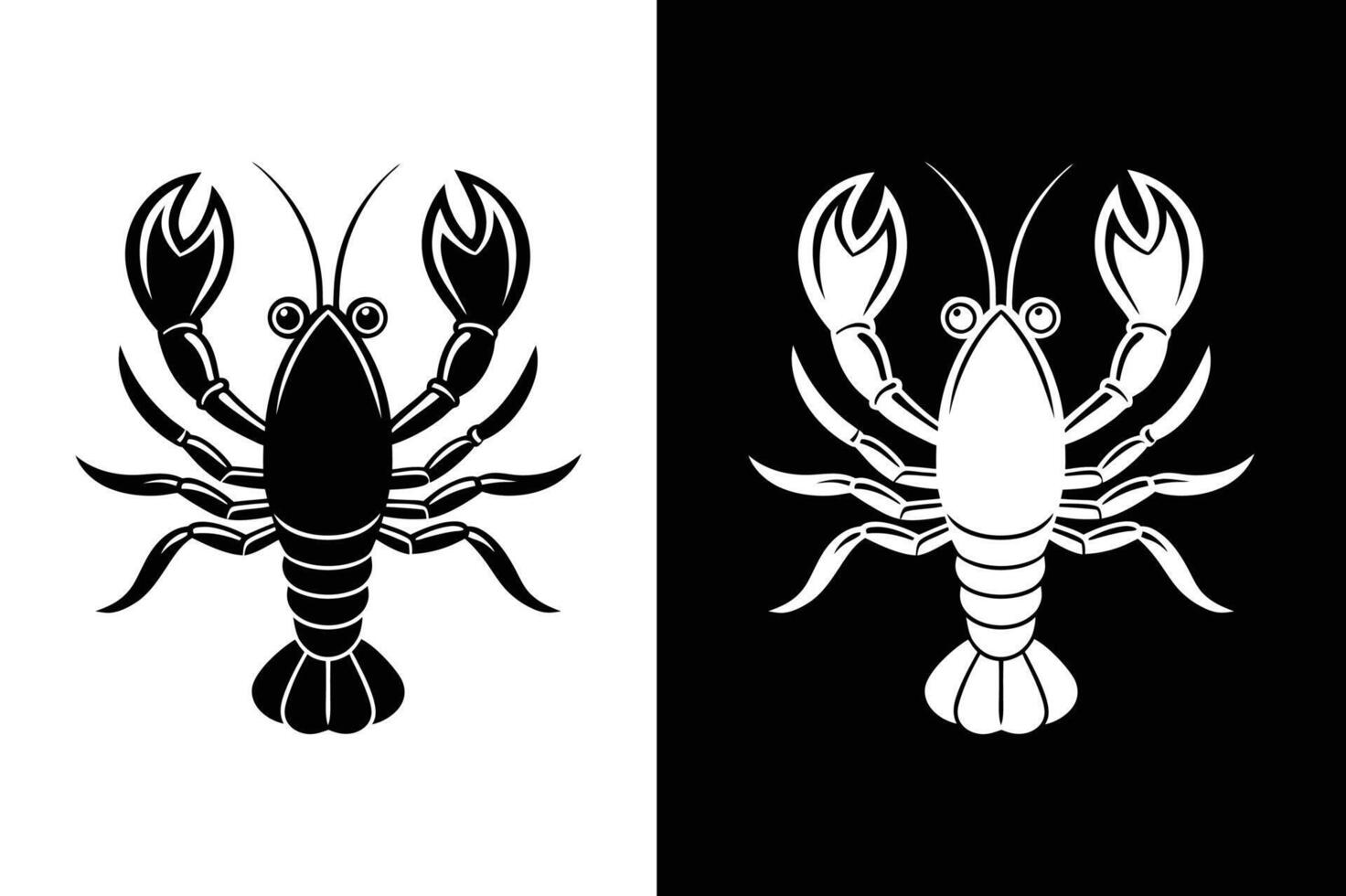 Sea lobster icon simple style. Crawfish icon template. Lobster symbol sign black white background vector