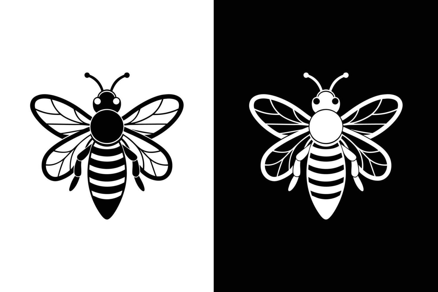 Bee icon symbol silhouette of a honey bee sign. illustration design vector
