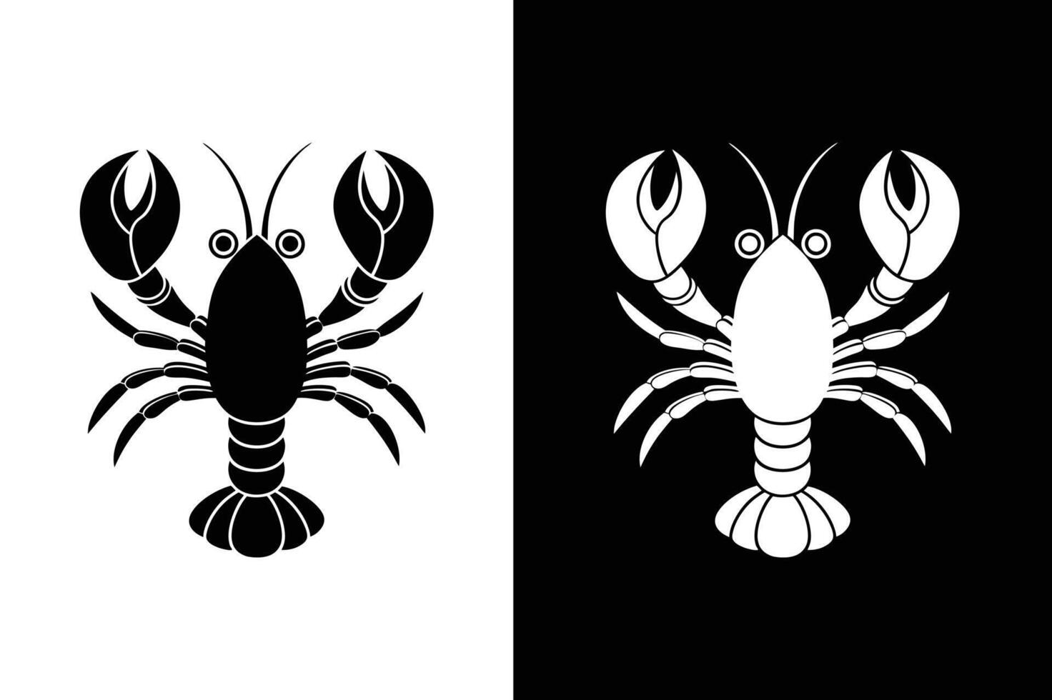 Sea lobster icon simple style. Crawfish icon template. Lobster symbol sign black background vector