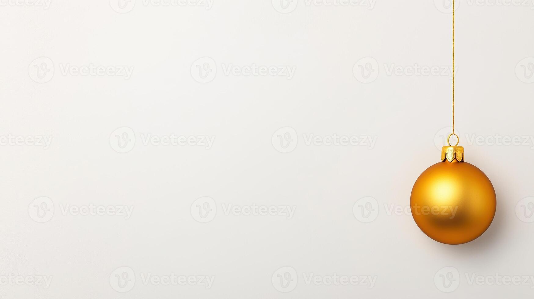 Minimalist Holiday Webpage Design Featuring Elegant Golden Christmas Ornament on Subtle Background Reflecting Modern Festive Aesthetics for Seasonal Celebrations and Online Invitations photo