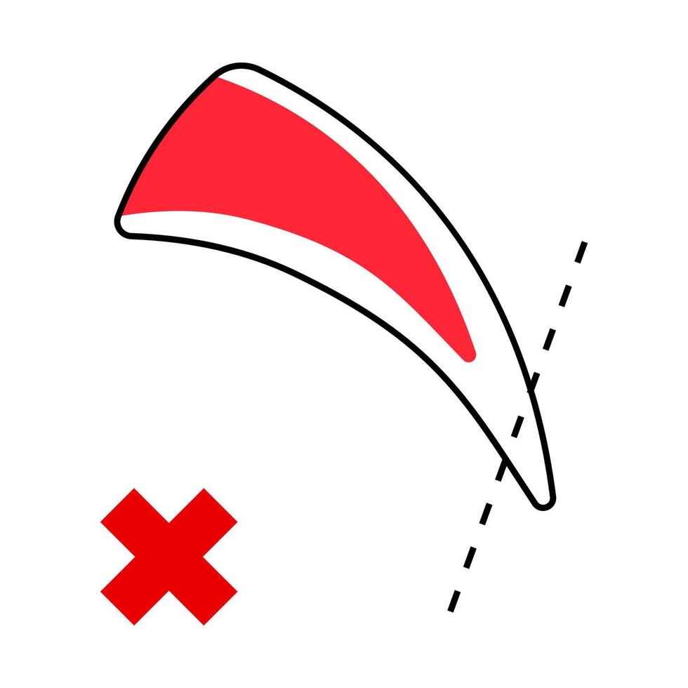 Dog nail trimming guide colorful icon. Pet claws cutting instruction with forbidden cut line vector