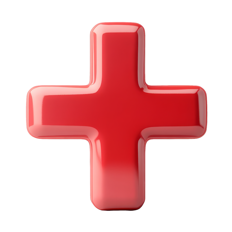 Vibrant red cross mark icon graphic design abstract png