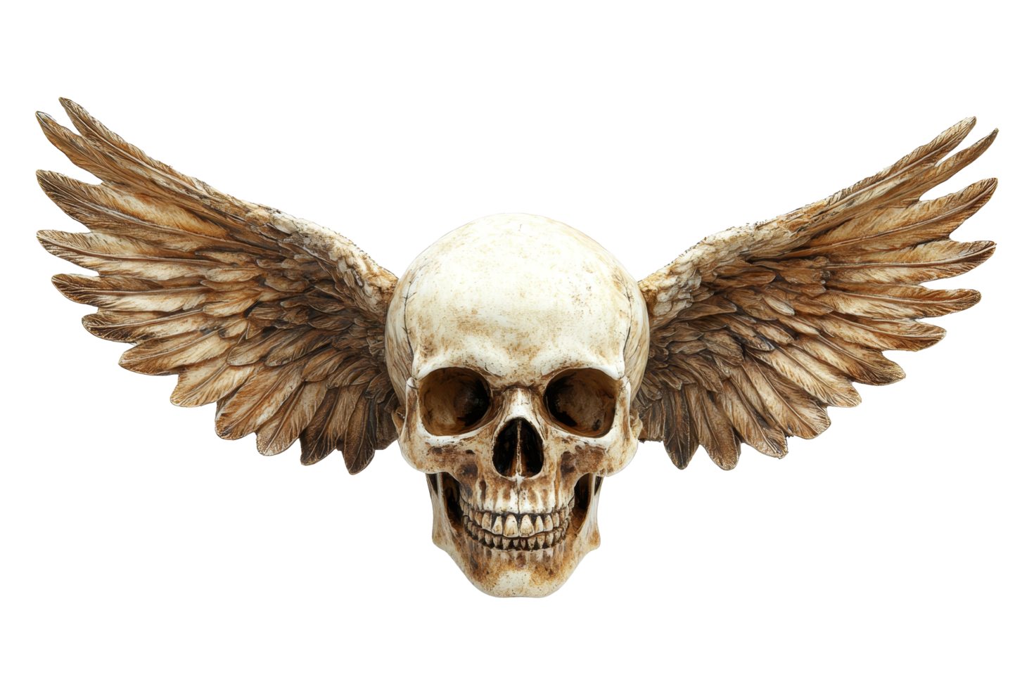 Winged skull art digital design png