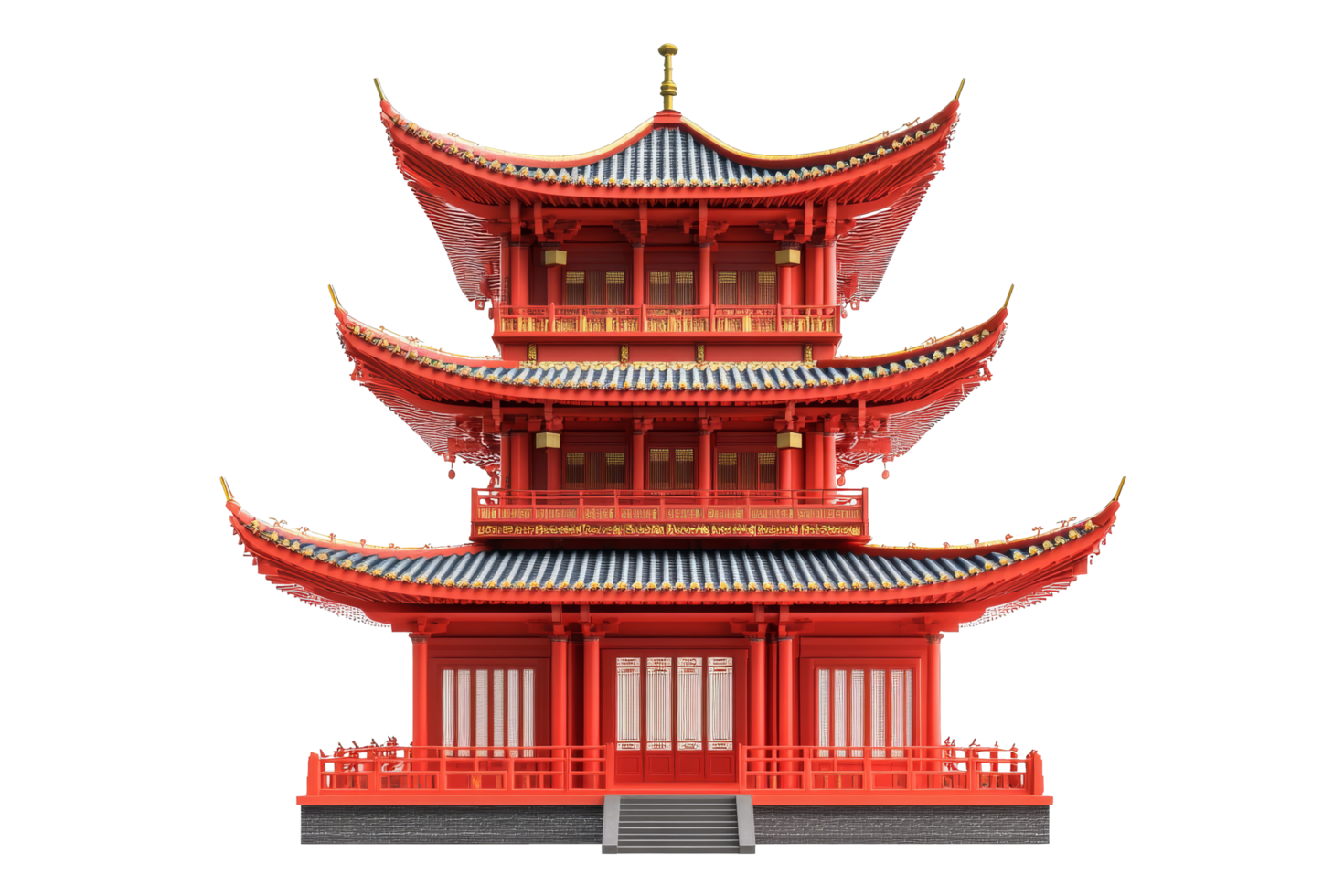 Spring festival celebration at chinese temple isolated view png