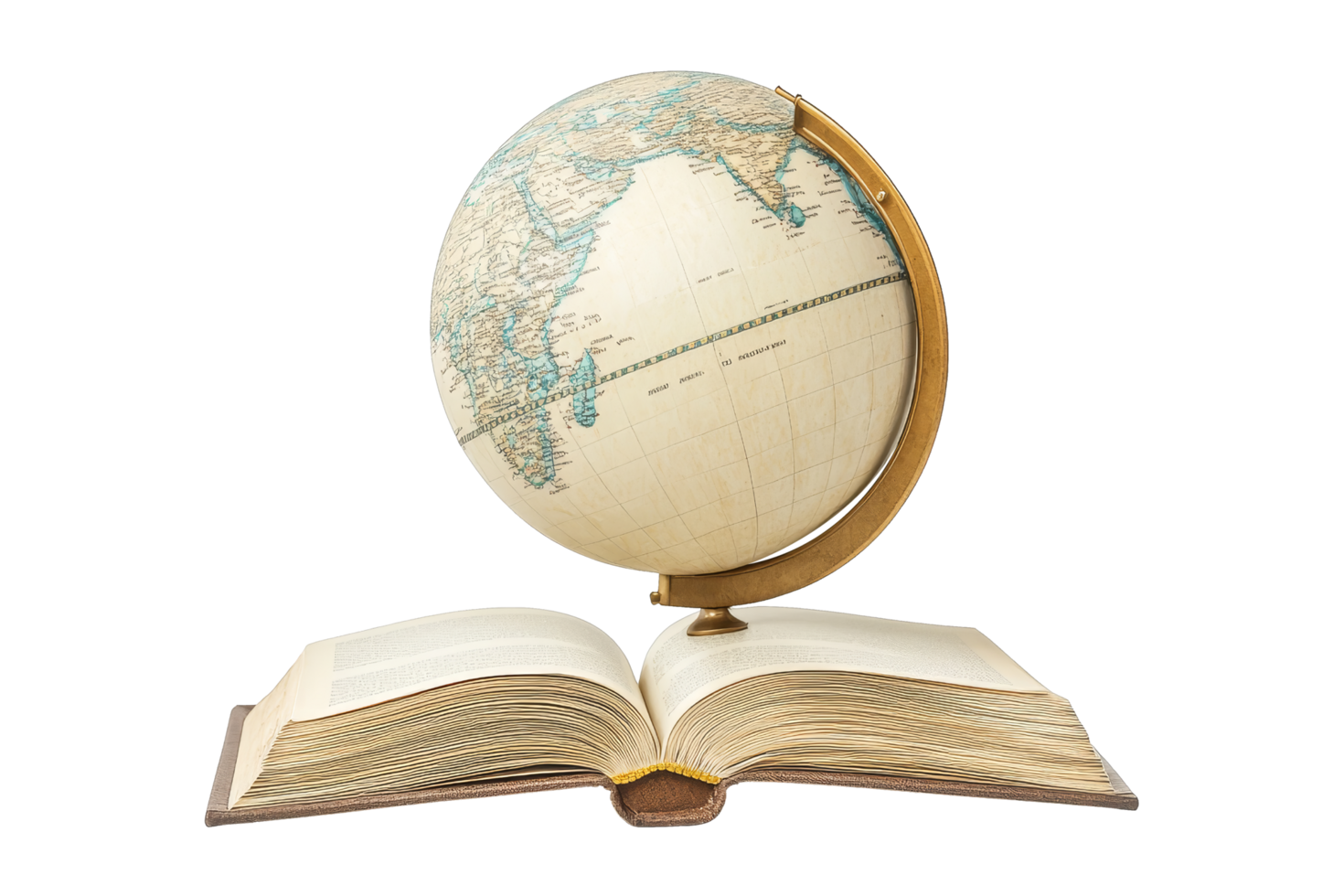 Educational globe and book display png
