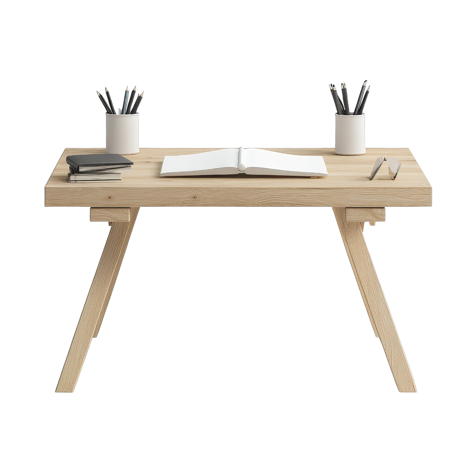 Modern desk setup with task list png