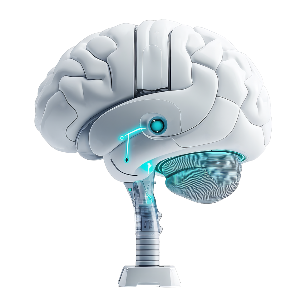 Ai-driven brain imaging technology isolated design science png
