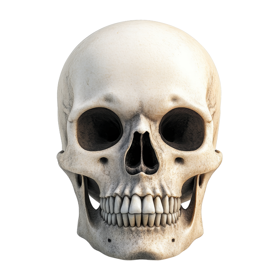 Human skull study isolated 3d model png