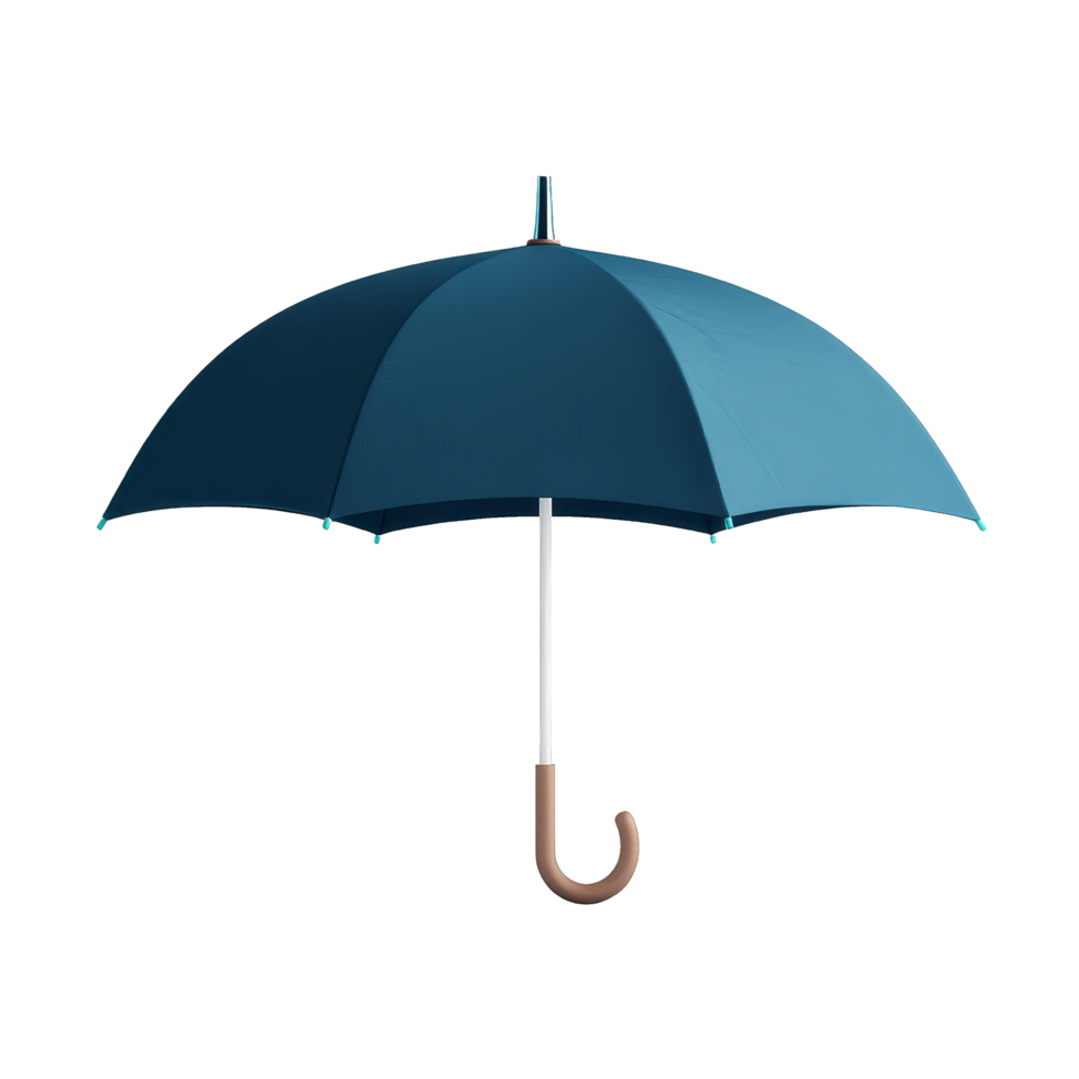 Elegant blue umbrella render icon in minimalist style png