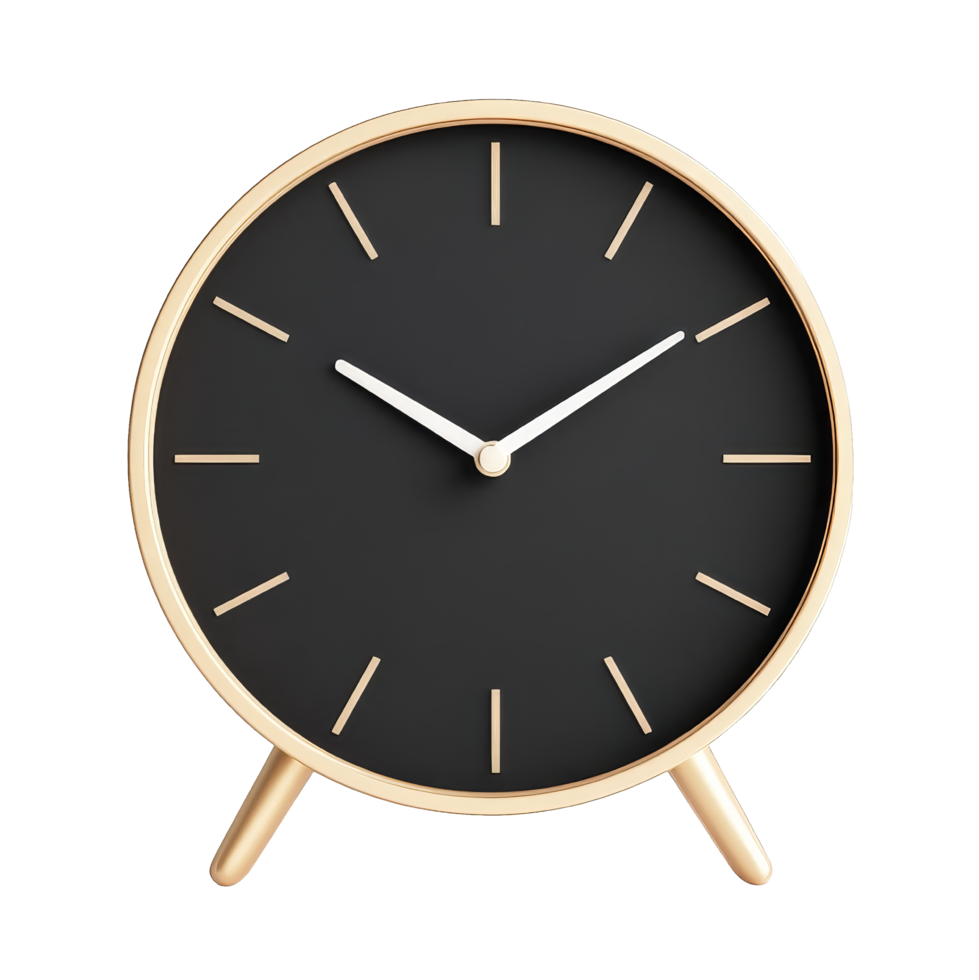 Minimalist table clock render icon in modern setting png